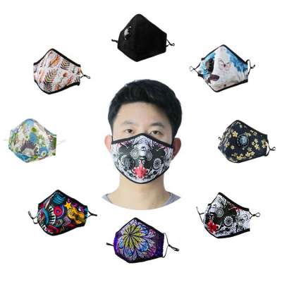 approved printing cotton fabric mask custom logo print mouth mask anti dusk mouth face mask